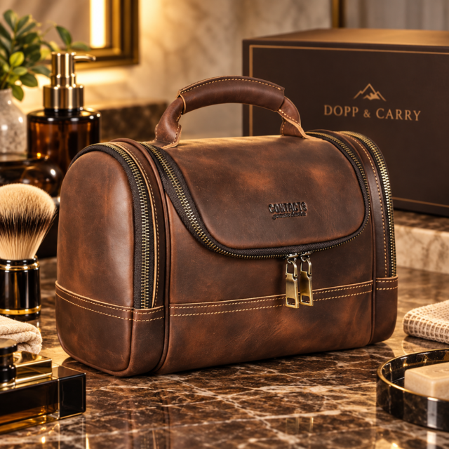 The Voyager Leather Grooming Case
